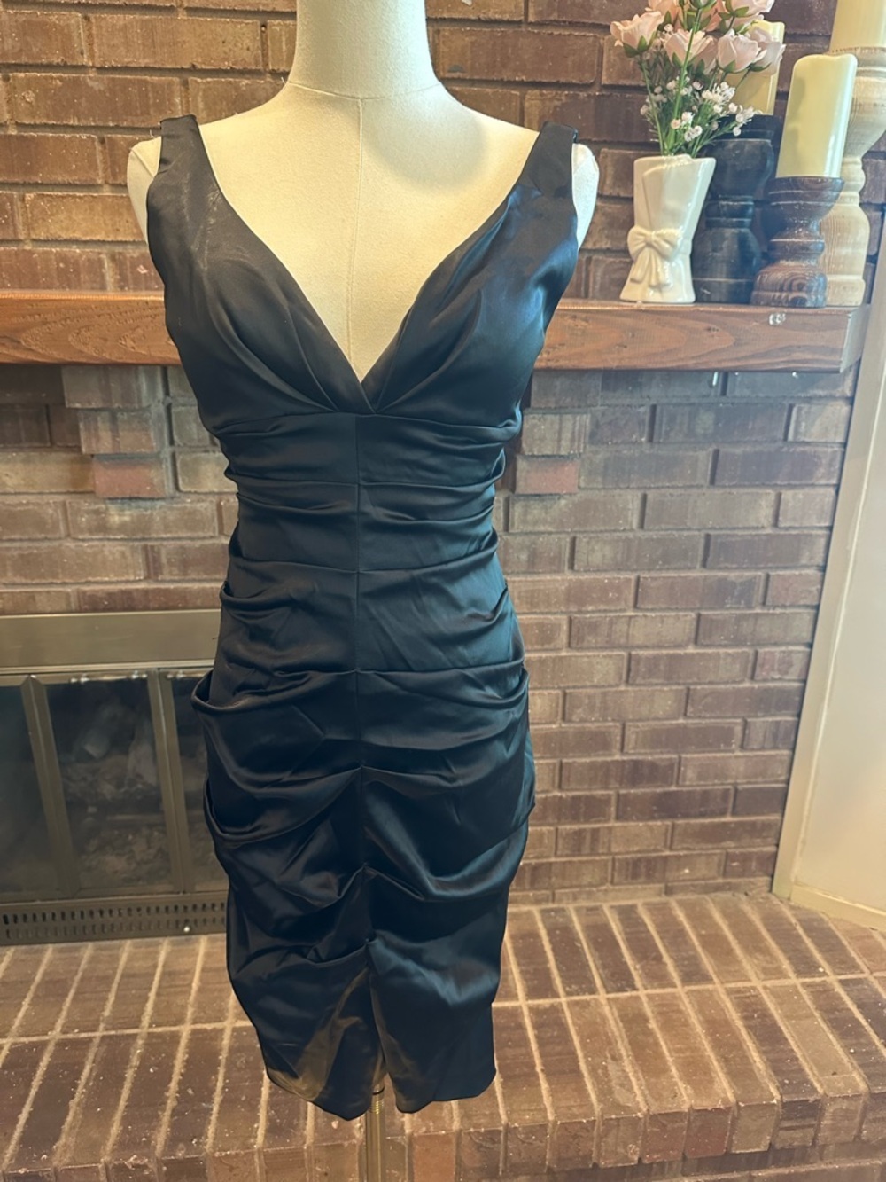 Xscape Y2K Whimsigoth Ruched Satin Cocktail Dress 4